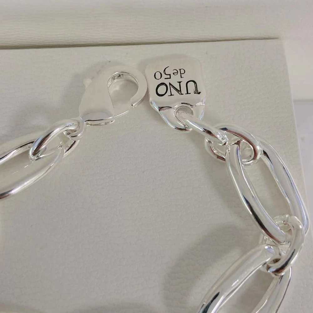 Uno De 50 Silver Awesome Big Links Padlock Bracelet - Picture 3 of 6